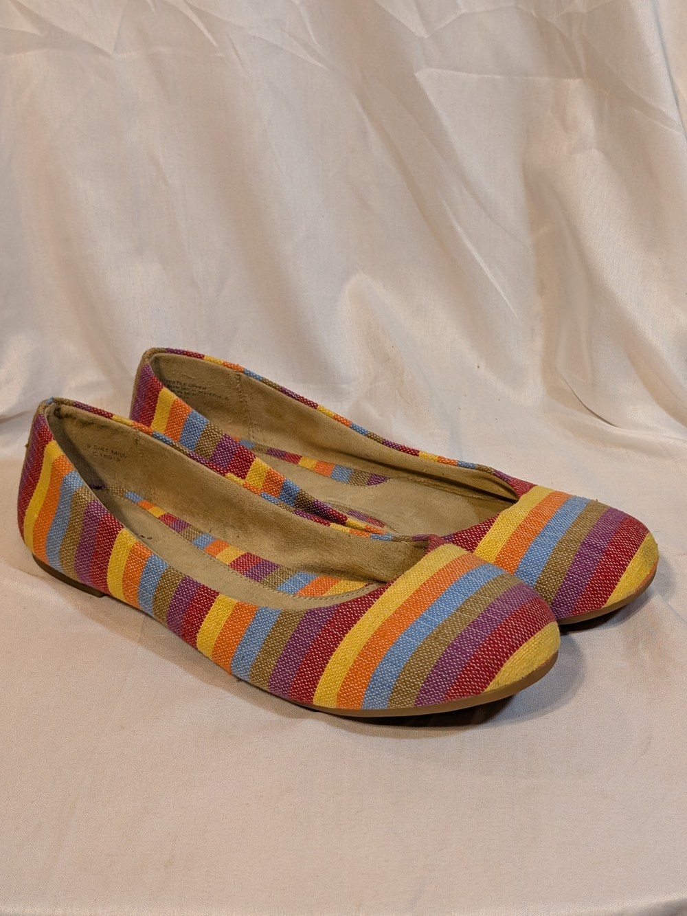 boc Multicolor Striped Ballet Flats in Red, Yellow, Blue, Orange, Purple